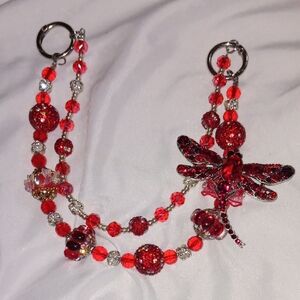 Elegant Red Dragonfly Necklace